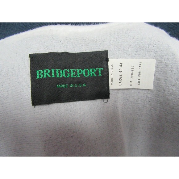 Vintage Bridgeport Blue Satin Bomber Jacket Medium 42-44 Made USA Very Sharp - Picture 4 of 4